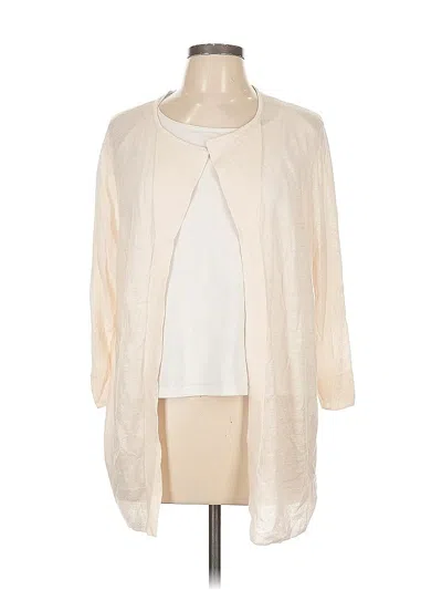 Pre-owned Nic + Zoe Cardigan Sweater In White