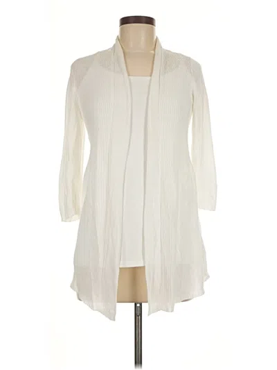 Pre-owned Nic + Zoe Cardigan Sweater In White
