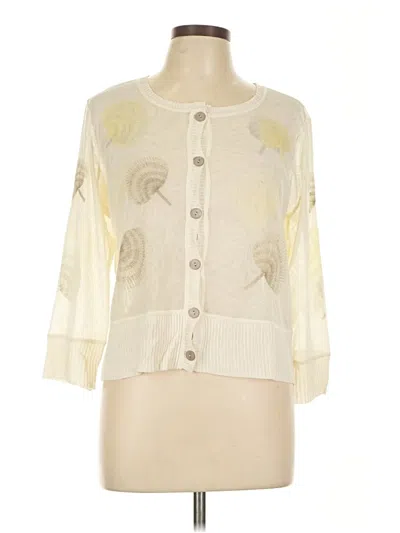 Pre-owned Nic + Zoe Cardigan Sweater In White