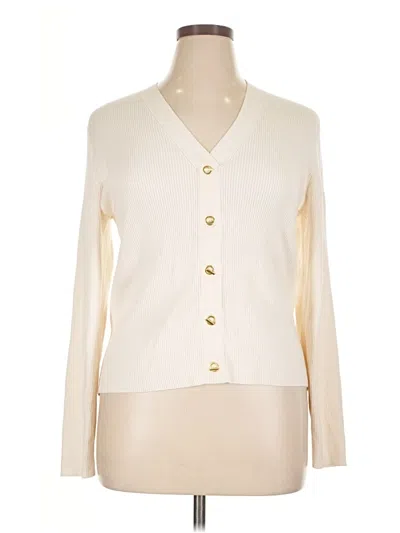Pre-owned Nic + Zoe Cardigan Sweater In White