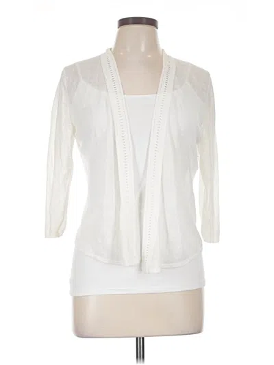 Pre-owned Nic + Zoe Cardigan Sweater In White