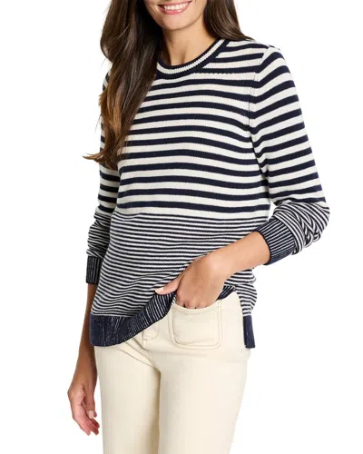 Nic + Zoe Petite Cashmere-blend Striped Sweater In Multi