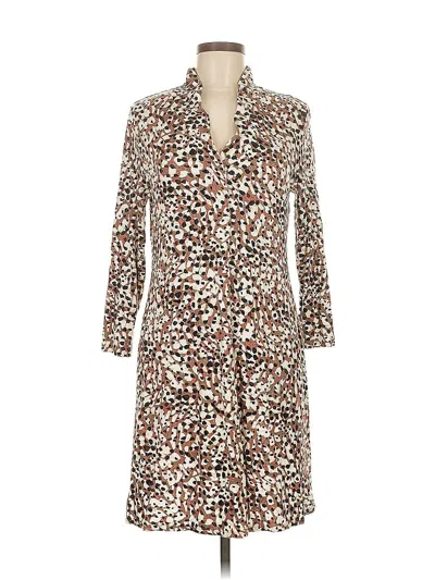 Pre-owned Nic + Zoe Casual Dress In Brown