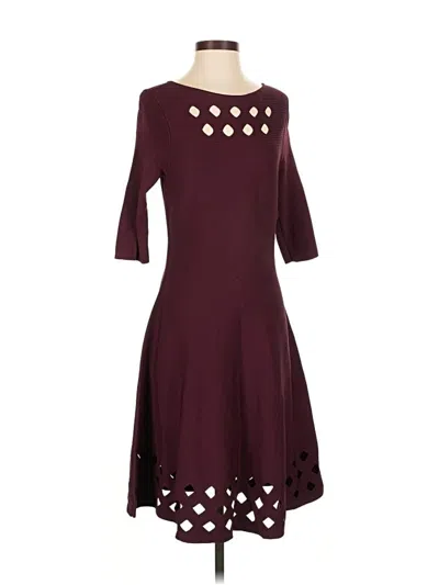 Pre-owned Nic + Zoe Casual Dress In Burgundy