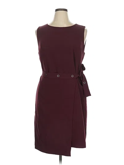 Pre-owned Nic + Zoe Casual Dress In Burgundy