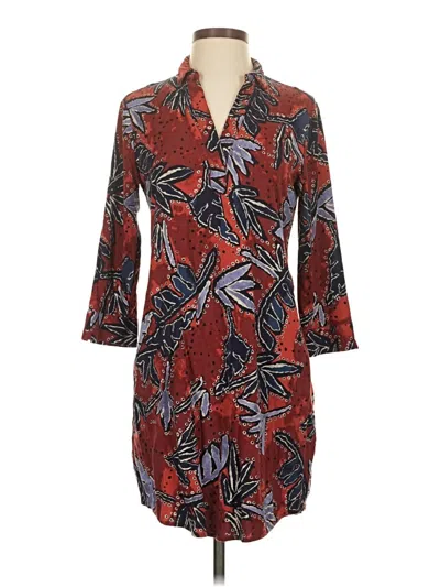 Pre-owned Nic + Zoe Casual Dress In Burgundy