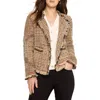 Nic + Zoe Chain Trim Fringe Mix Knit Jacket In Neutral Mix In Brown