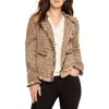 Nic + Zoe Chain Trim Fringe Mix Knit Jacket In Neutral Mix In Neutral Mix