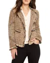 Nic + Zoe Chain Trim Fringe Mix Knit Jacket In Neutral Mix