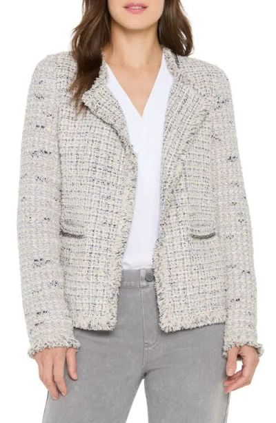 NIC + ZOE NIC+ZOE CHAIN TRIM FRINGE MIX KNIT JACKET
