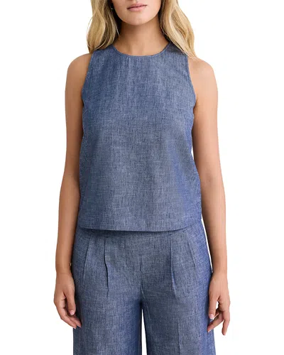 Nic + Zoe Nic+zoe Chambray Mix Stevie Tank In Blue