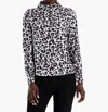Nic + Zoe Womens Cheetah Pop Turtleneck Turtleneck Top In Grey