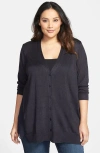 Nic + Zoe Nic+zoe Chiffon Back Cardigan In Blue