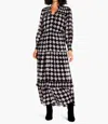 Nic + Zoe Dot Ruffle Smocked Long Sleeve Chiffon Maxi Dress In Multi