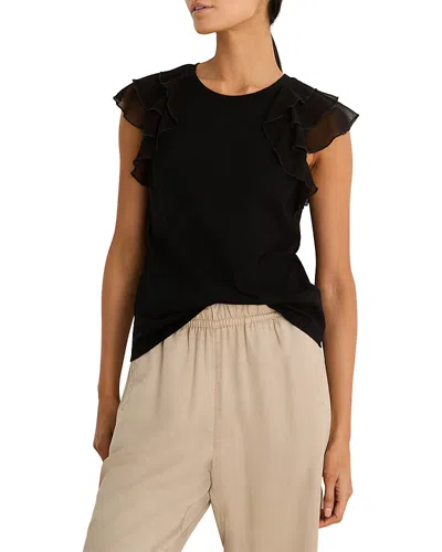 Nic + Zoe Nic+zoe Chiffon Drift Top In Black