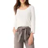 Nic + Zoe Nic+zoe Chill Out Waffle Stitch Sweater In Classic Cream