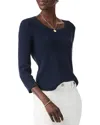 Nic + Zoe Nic+zoe Chill Out Waffle Stitch Sweater In Dark Indigo