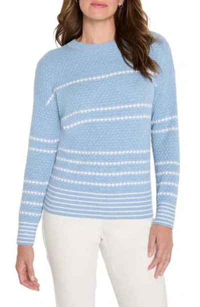 Nic + Zoe Circle Around Cotton Cashmere Sweater In Blue