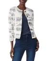 Nic + Zoe Nic+zoe Circle Sequence Three-quarter Sleeve Knit Jacket In White