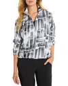Nic + Zoe City Blocks Tech Stretch Popover In Black Multi