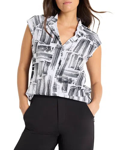 NIC + ZOE NIC+ZOE CITY BLOCKS TECH STRETCH SNAP NECK TOP