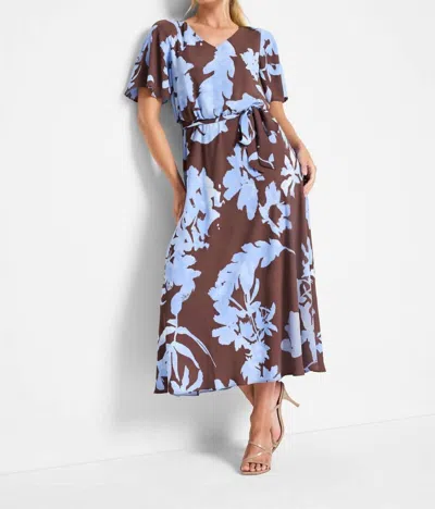 Nic + Zoe Cloud Blossom Brooke Dress In Brown Multi