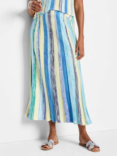 Nic + Zoe Coast Crush Knit Skirt In Blue Multi