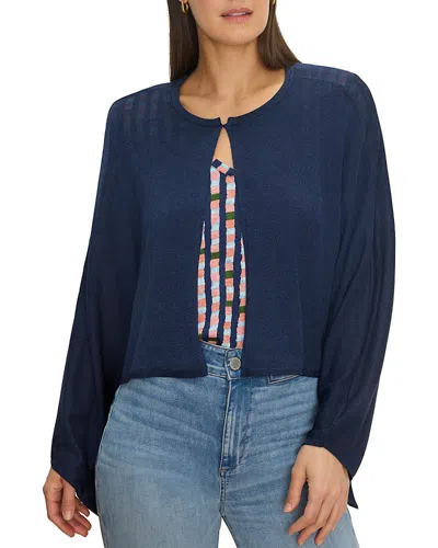 Nic + Zoe Nic+zoe Coastal Flow Cardigan In Blue