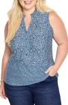 Nic + Zoe Nic+zoe Coastal Geo Tank In Blue