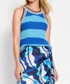 Nic + Zoe Coastline Knit Tank In Blue Multi