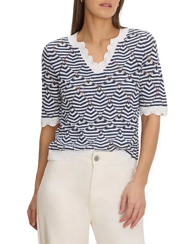 Nic + Zoe Nic+zoe Coastline Sweater In Blue