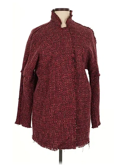 Pre-owned Nic + Zoe Coat In Burgundy