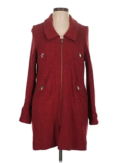 Pre-owned Nic + Zoe Coat In Burgundy