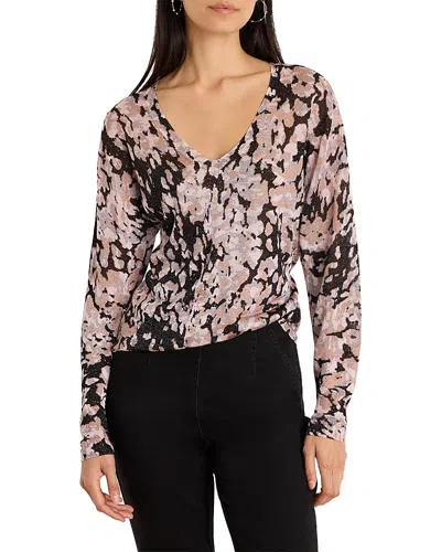 Nic + Zoe Nic+zoe Cobbled Streets V Neck Sweater In Black