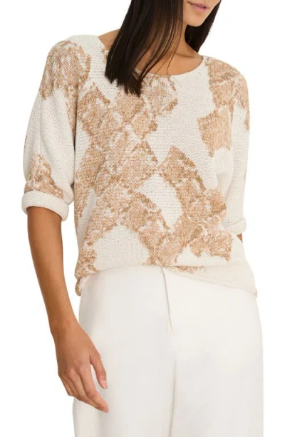 Nic + Zoe Nic+zoe Cobblestone Stamp Sweater In White