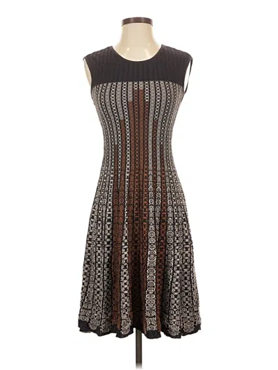 Pre-owned Nic + Zoe Cocktail Dress In Brown