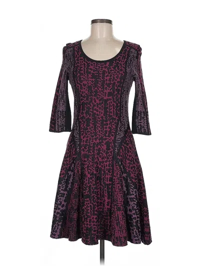 Pre-owned Nic + Zoe Cocktail Dress In Burgundy