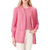 Nic + Zoe Coffee Run Cardigan In Bright Rose