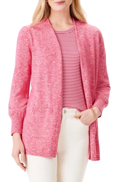 Nic + Zoe Coffee Run Cardigan In Bright Rose