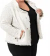 Nic + Zoe Collared Fringe Jacket - Plus Size In Cream In White