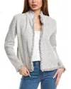 Nic + Zoe Nic+zoe Collared Fringe Mix Knit Jacket