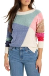 Nic + Zoe Nic+zoe Color Crossing Colorblock Cotton Blend Sweater In Blue Multi