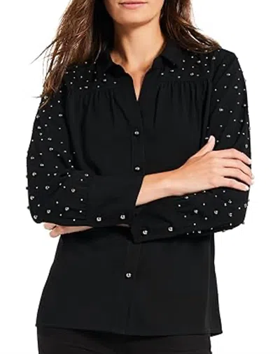Nic + Zoe Constellation Shirt In Black Onyx