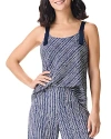 Nic + Zoe Spring Rain Tank In Dk Indigo Multi In Indigo Multi