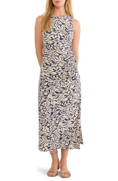 Nic + Zoe Contrast Swirl Heather Midi Dress In Neutral Multi