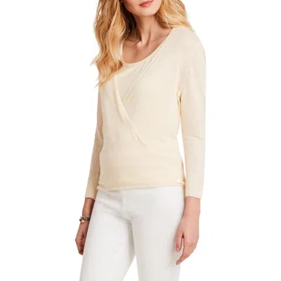 Nic + Zoe 4-way Convertible Three Quarter Sleeve Cardigan In Meringue
