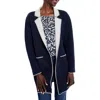 Nic + Zoe Nic+zoe Cool Nights Reversible Knit Jacket In Blue