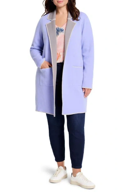 Nic + Zoe Nic+zoe Cool Night Reversible Knit Blazer In Hyacinth