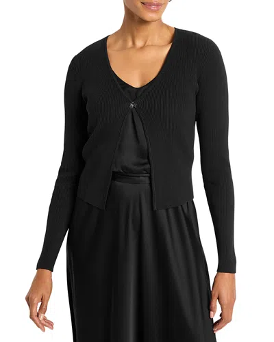 Nic + Zoe Nic+zoe Cool Nights Rib Cardigan In Black Onyx
