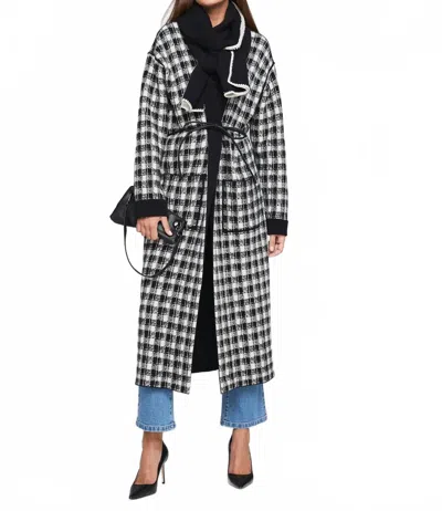 Nic + Zoe Cool Nights Houndstooth Reversible Jacket In Black Multi
